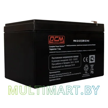 Аккумулятор для ИБП Powercom PM-12-12 (12В/12 А·ч) картинка 2